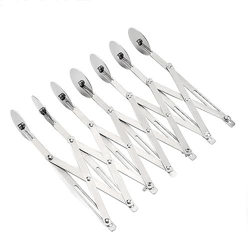 7 Wheel Pastry Cutter, Expandable Telescopic Pizza Slicer Multi-Round Baking Dough Divider Roller for Pizza, Bread and Cakes