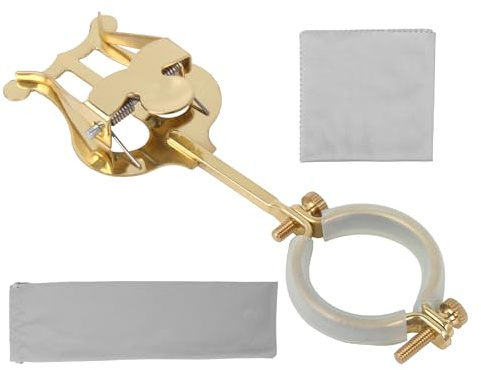 Yibuy Abrazadera de latón para clarinete de 1.2 a 1.4 pulgadas, chapado en oro