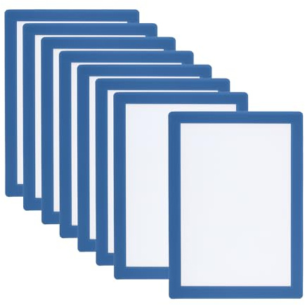 PATIKIL 6x8 Magnetischer Bilderrahmen, 8 Stück A5 Magnetischer Rahmen Magnetische Fotorahmen Selbstklebend Wiederverwendbar für Kühlschrank Fenster Wand, Hellblau