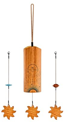 Sonic Energy Cosmic Bamboo Chime, Aurora, Kirschholz (CBCAURORA) | Morgen-Stimmung, 432 Hz, 43x6,5x6,5 cm, 155 g, inkl. 2 Pendel, Bambus, Zambesi Redwood, Kirschholz, Stahllegierung