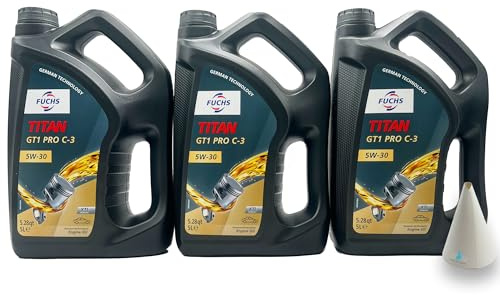 15 L Fuchs Titan GT1 Pro C-3 5W30 | passend für | VW 504 00 | VW507 00 | MB 229.51 | BMW LONGLIFE-04 | PORSCHE C30 | 15 Liter | Motoröl | Motorenöl | mit Trichter |