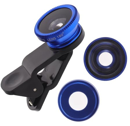 BESTonZON Handy Kamera Objektiv Mit Weitwinkel Fisheye Und Makro Linse Tragbar Und Einfach Zu Clippen Kompatibel Für Smartphone Und Mobiltelefon x Blau