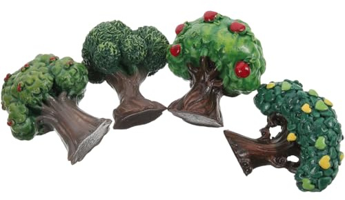 Operitacx 4 Pièces Pommier simulé Mini modèle de Table de Sable Accessoires de Jardin Miniature Arbre Artificiel Artisanat en résine Mini modèle d'arbre de Paysage Arbres de Rue Miniatures