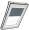 Tenda Oscurante Originale Roto ZRV - Guide di Scorrimento Laterali Bianco - Funzionamento Manuale - per Finestre da Tetto delle Serie Q - Dimensioni 134/160 | 13/16 - Colore del Tessuto Grigio Scuro