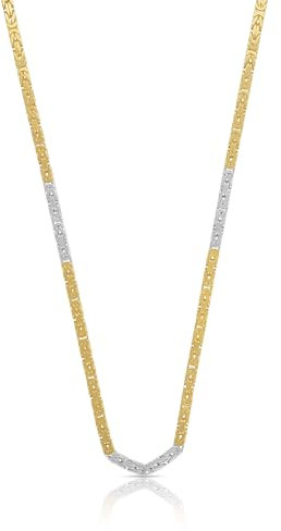 MUAU Schmuck Collier Königskette Bicolor Gelbgold-/Weissgold 750, 2mm, 45cm