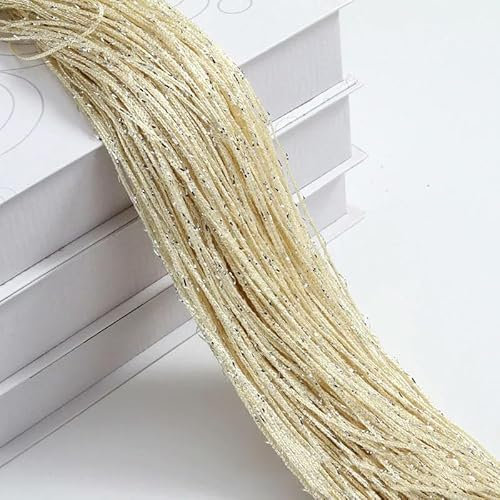DFGLIK 100 x 200 cm Fadenvorhänge, Sichtschutzband, Trennwand, Rollo für Wohnzimmer, Tür, Wandpaneel, Quastenvorhang, cremefarben, 100 x 200 cm