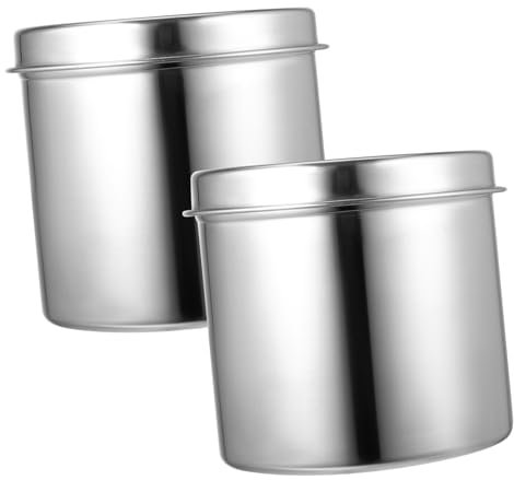 Ciieeo 2stücke -salbenbehälter Mit Deckel Kleiner Flüssigkeitsbehälter Probentiegel Aus Metall Für Salbenbox Sterilisationsmetalltiegel Aufbewahrungsbehälter Aus Baumwollgaze Für