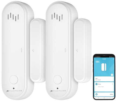 VisorTech Hausalarm: 2er-Set 2in1-WLAN-Tür- und Fensteralarme, Sirene, App, Sprachsteuerung (WLAN-Türsensoren mit Sirene, Fensteralarmsystem mit, Alarmanlage)