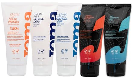 Valquer Kosmetik-Set für Sportler: Kalteffekt-Gel, wärmende Creme, Fußreparaturcreme, Handreparaturserum und Solar-Gesichtsserum – 5 Stück