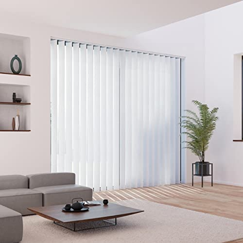 MADECOSTORE Komplett-Set California Lamellen, vertikal, 127 mm – Weiß – L 200 cm x H 260 cm