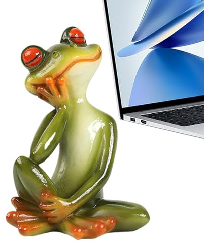 Zen Yoga Statue Thinking Frog Sculpture Meditating Garden Decor Yoga Pose Sculpture Resin Sculpture Zen Figurine Indoor Yoga Statue Ornament
