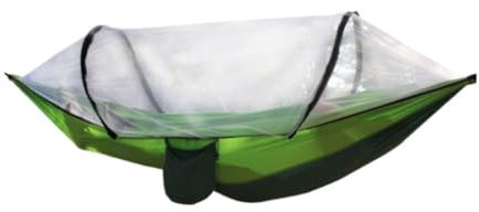 Hamaca de apertura rápida totalmente automática con mosquitera, hamaca ligera de nailon con poste de camping, ideal para uso al aire libre (verde)