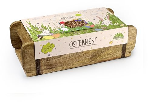 Påskbo från Stadens trädgårdsmästare – odlingsset med högkvalitativ tegelform, påskgräsfrön med vilda blommor utsäde papper och växtsubstrat. Perfekt som påskgåva för barn och vuxna påskgra