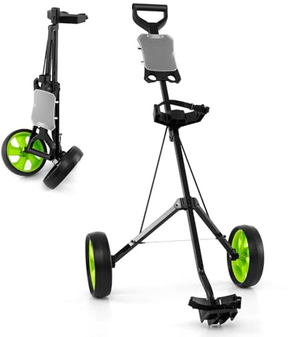 SPOTRAVEL Golf Trolley, Foldable Golf Cart (Green)