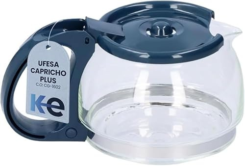 Anakel Home Jarra de Cristal para Cafetera de Goteo compatible con Ufesa Capricho Plus CG-1602 | Medidas 9cm de Alto x 17cm de Ancho, Color Azul