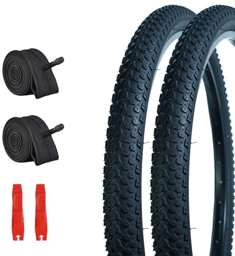DUROMONDO 2 Pack 26x2.125 Mountain Bike Tires Set - 30TPI Puncture-Resistant MTB Tires with Inner Tube, 2 Tire Levers, High Grip Knobby Design for On, Off-Road Use, Daily Commuting(26x2.125inch)