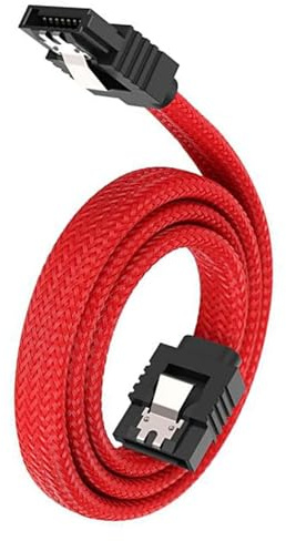 KieTeiiK SATAIII Serials Cable 50cm Nylons Braideds Sleeve AntiTangle with Locking Mechanism for PC Builds Sataiii Connectors Cable