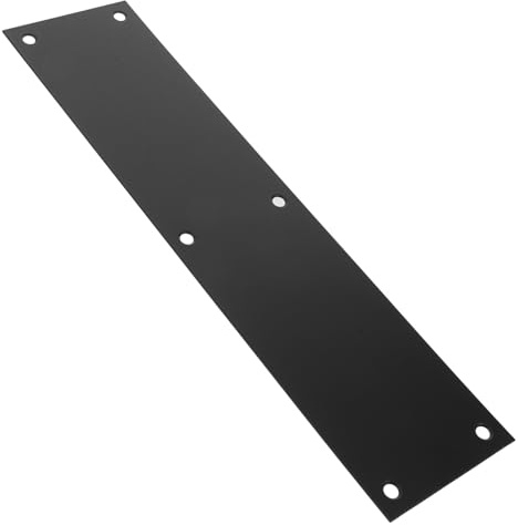 BAZEITFLOW Zócalo de Acero Inoxidable 75X305 MM Negro Placa Protectora Metálica para Puertas Exteriores E Interiores Resistente Intemperie y Antipolvo para Protección