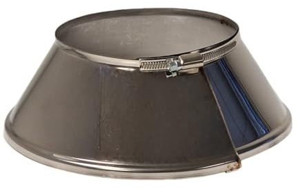Stainless Steel Flue Liner Storm Collar, Stove Pipe Rosette with Clip, Chimney Tube Plate, Roof Rain Protection Cover (140mm)