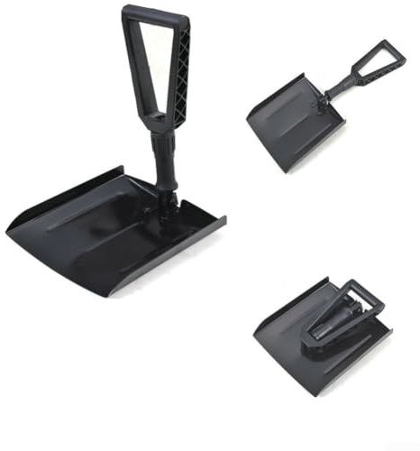 Pala da neve pieghevole per auto, leggera e pieghevole, con manico ergonomico, strumento portatile per la rimozione della neve
