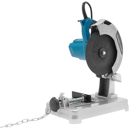 1200W 5200 U/min Elektro-Kappsäge mit Ø185mm Sägeblatt,0-45° Kapp-Zug-Gehrungssäge mit 0-50mm Schnittdicke,Metallkappsäge mit 1.8m Kabel für Rohre Profile Fliesen und Renovierungsarbeiten (Blau)