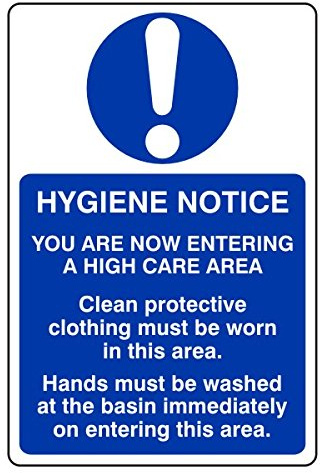 200mmx300mm Hygiene Notice Catering Information Sign Sticker Self Adhesive