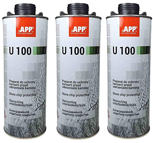 APP U100 Unterbodenschutz Schwarz oder Grau - überlackierbarer bitumenfreier Schutz für den Fahrzeug-Unterboden auf Kautschuk-Basis (3 KG UBS schwarz)