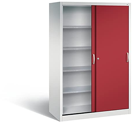 Werkzeugschrank mit Schiebetüren, innen 4 Böden, H1950xB1200xT600mm