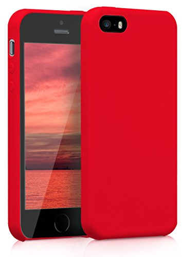 kwmobile Housse Compatible avec Apple iPhone SE (1.Gen 2016) / iPhone 5 / iPhone 5S Coque - Housse de téléphone Protection Souple en TPU Silicone - Rouge Mat