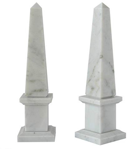 CBAM Obelisco en Marmo Bianco Carrara - Obelisco (25 cm), diseño de mármol italiano blanco