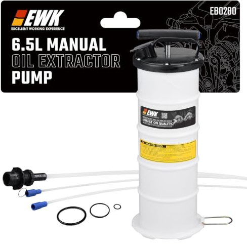 EWK Pompe d'extraction d'huile manuelle 6,5 L pour vidange d'huile, évacuateurs de liquide pour voitures, bateaux, jet skis, tondeuses à gazon