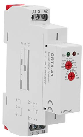 GRT8-A1 Relé Temporizador, 220V AC, Montaje en Riel DIN 35mm, Retardo de Encendido, Rango 0,1s-10 días
