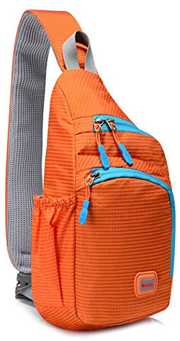 Gisdanchz Brusttasche Herren Klein Sport, Sling Bag Rucksack Wasserdicht Chest Bag Crossbag Daypack Schultertasche Brustbeutel Damen Jungen Umhängetaschen Herren Sporttasche Slingbag, Orange