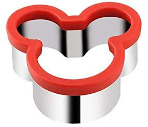 BestWayKitchen - Tagliabiscotti a forma di dinosauro, a forma di cuore, a forma di mela e farfalla, in acciaio INOX, Mickey