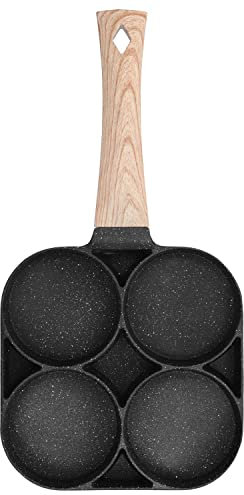 Pentola per friggere a 4 fori in lega di alluminio antiaderente per pancake all'uovo Pentole per fornello a gas a induzione