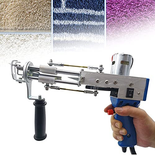XYEJL Tufting Gun Alfombra,Tufting Machine Pistola,eléctrica de la Alfombra, 2 in1 Manual Cut/Loop Pile Carpet,máquina de Bordado Industrial,Herramientas para hogar,220V-blue