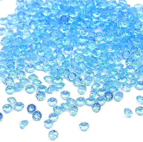 1000 Stück Acryl Deko Diamantkristalle 4mm Glitzer Streudeko Tischschmuck Funkelnd Dekosteine Kristalle Konfetti Diamanten zum DIY Verzieren Tischdeko Hochzeit Taufe Verlobung Valentinstag,Blau