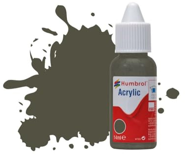 Humbrol Acrylic Paint No.253 RLM 83 Dunkel-Grun Matt dropper bottle,Dark Green (De),14ml | Matt (14ml), Acrylic Paints for Models, Plastic, Metal, Wood, Glass, Ceramics and More, Touch Up Coat