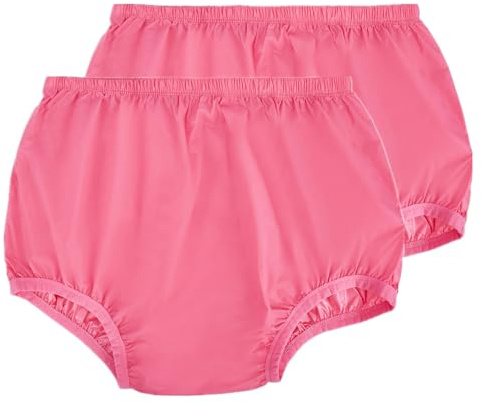 Auslaufsichere Unterwäsche für Erwachsene, bei Inkontinenz, waschbar, geräuscharm, wiederverwendbar, für Erwachsene, rosa Kunststoff-Hosenbezug, Unisex, 2 Stück (S, Rosa)