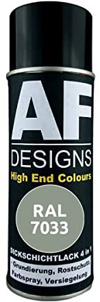 Alex Flittner Designs Peinture antirouille 4 en 1 RAL 7033 Gris ciment Peinture de protection pour métal Spray de peinture antirouille