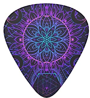 Gitarrenplektren Neon Mystic Geometrie Boho Symbol Gitarre Plektrum für E-Bass Gitarre Akustikgitarre Liebhaber Geschenk 12 Stück mit Box