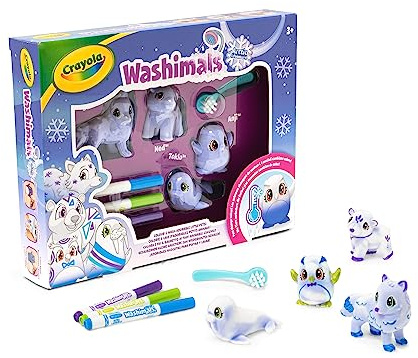 CRAYOLA Washimals, Arctic Adventure- Aktivitätsset, ab 3 Jahren | Bemalen und Baden der Tierbabys, Spiel und Geschenk für Kinder