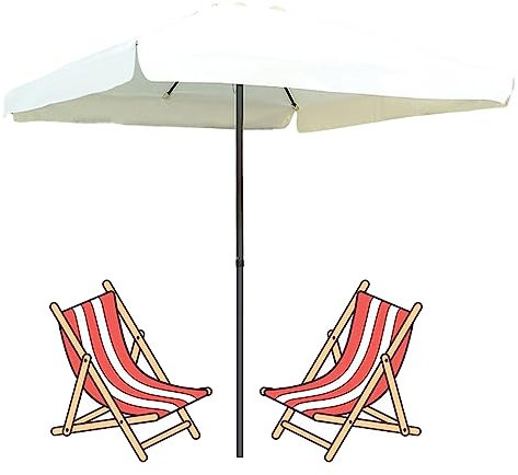Parasol Carré 200cm Parasol De Jardin Extérieur Parasol Plage Anti Uv Petit Portable Parasol Balcon Étanche,Amovible,avec 8 Baleines Pour Jardin, Terrasse, Cour, Plage, Marché(Non Base) ( Color : Off-