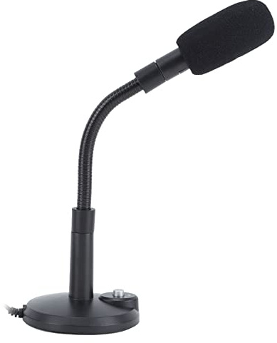 Tbest Microfono, Microfono per PC, Microfono Cablato Pickup Direzionale a 360 Gradi Alta sensibilità Clear Voice Computer Desktop Microfono per PC (3,5 mm)