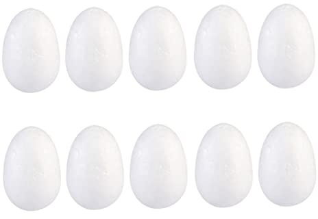 Garneck 50 Stück Bastelschaum Eier Styropor-Eier Basteln Glatt Weiße -Eier Glatte Schaumeier Eierschaum Eier Aus Styroporkugeln Schaumstoffball Selber Machen -DIY-Ei Kind Weiße Eier Runden