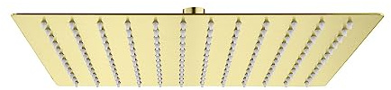 Aloni® Regenduschkopf eckig 30x30 cm, Rainshower Kopfbrause Gold gebürstet, Regendusche mit Anti-Kalk-Noppen, luxuriöses Design, moderner Duschkopf für Dusche & Bad, pflegeleichte Überkopfbrause