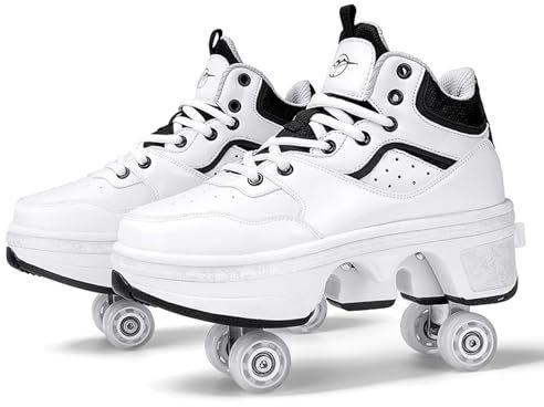 StejaR Rollschuhe, Mehrzweckschuhe 2 in 1 Quad Skate Rollschuhe Skating Outdoor Sportschuhe für Mädchen Erwachsene,40