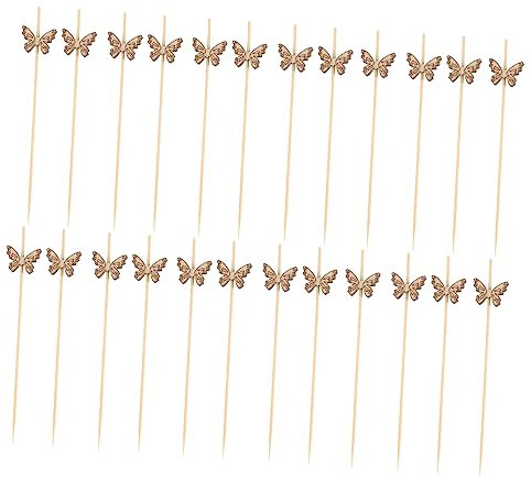 CIYODO Palillos De Madera para Frutas con Forma De 100 Unidades para Cócteles para Fiestas como Alternativa A Los Palitos De Sushi