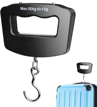 Våg för bagage, Digital Bagagevåg | 110lb/50kg resevåg Bakgrundsbelyst LCD-skärm Digital fiskvåg | Resväska Skala Batteridrivna resetillbehör för fiskeresepost