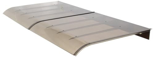 Rovss Auvent de Porte d'entrée en Polycarbonate Protection Solaire Auvent Marquise Protection Contre Les UV Toit Marquise pour Fenêtres Terrasse Garage 40-150cm(Brun,350x800x50mm)